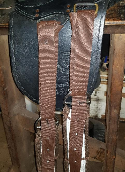 Brown Leather Australian Saddle Surcingle Overgirth 
