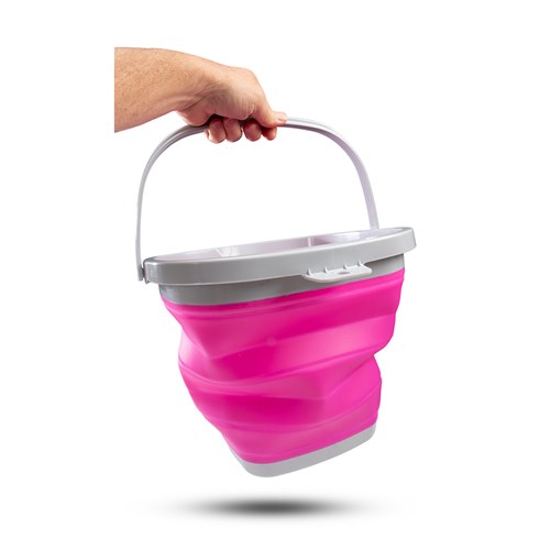 Showmaster Grooming Kit with Collapsible Bucket - Pink with Grey - Image 4