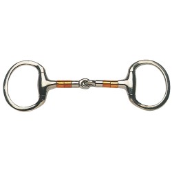 Eggbutt Snaffle Bit with Copper & SS Rollers & Flat Rings