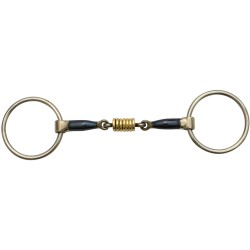 Blue Alloy Training Snaffle with Roller Mouth
