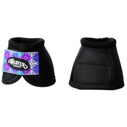 Weaver No Turn Bell Boots – Black/Purple Geo