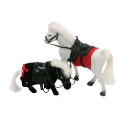 Oval Star 7.5″ & 5″ Flocked Horse Family