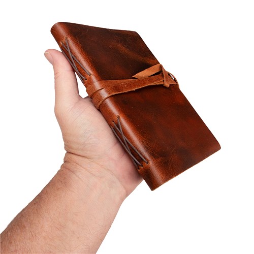 Fort Worth Leather Bound Journal - Distressed Brown 17.5cm x 12.5cm - Image 3