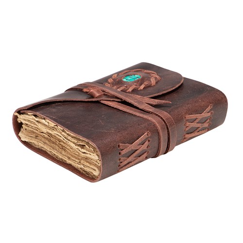 Fort Worth Leather Bound Journal - Distressed Brown with Turquoise 17cm x 13cm - Image 7
