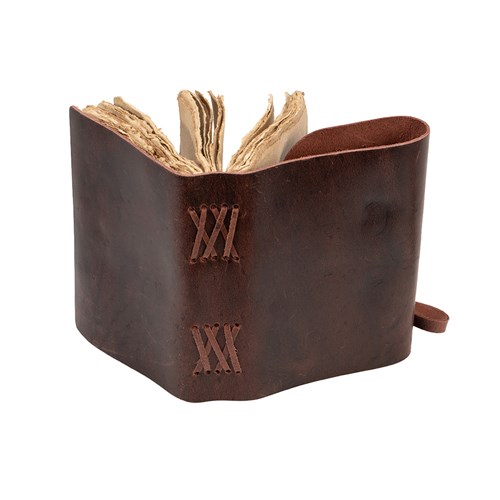 Fort Worth Leather Bound Journal - Distressed Brown with Turquoise 17cm x 13cm - Image 4