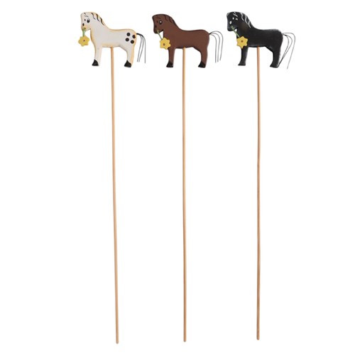Happy Ross Wooden Horse Decorations - Set of 3 - Image 3