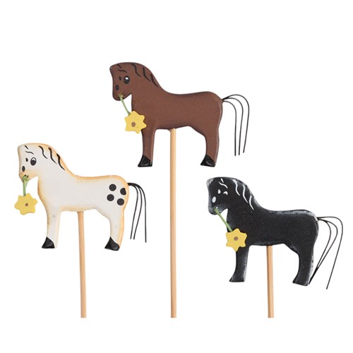 Happy Ross Wooden Horse Decorations - Set of 3 - Image 4