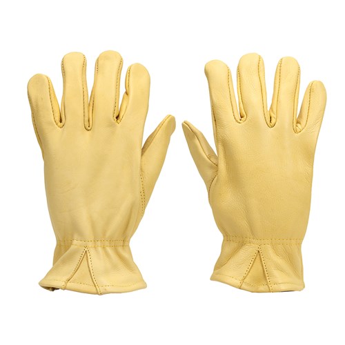 Premium Leather Roping Gloves - Gold - Image 3
