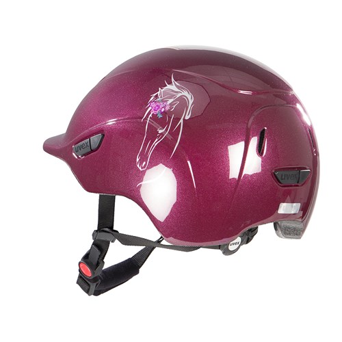 Uvex Kiddox Riding Helmet - Flower Shiny Burgundy - Image 4