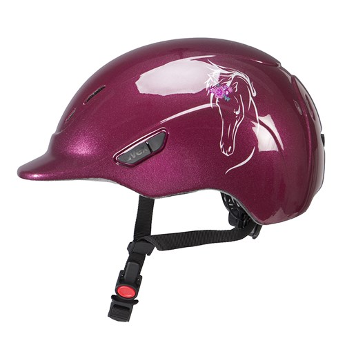 Uvex Kiddox Riding Helmet - Flower Shiny Burgundy - Image 7