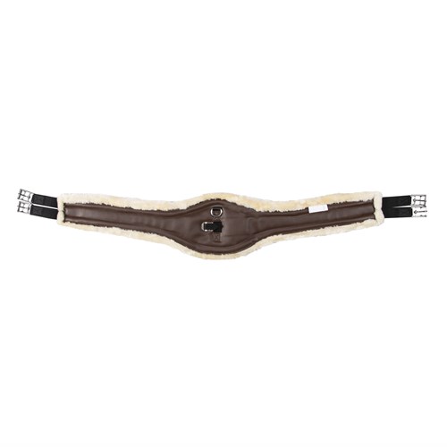 Equi-Prene Jump Girth with Elastic & Fleece - Brown/Natural - Image 5