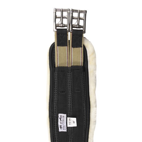 Equi-Prene Elastic Fleece Lined Jump Girth - Black - Image 5