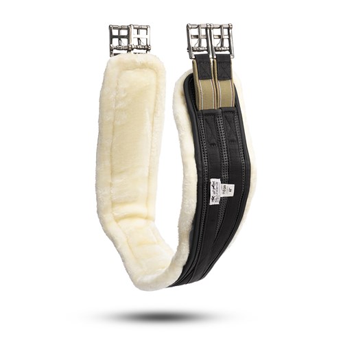 Equi-Prene Elastic Fleece Lined Jump Girth - Black - Image 6