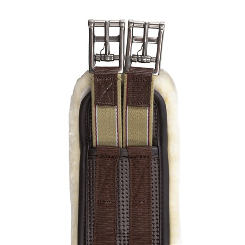 Equi-Prene Elastic Fleece Lined Jump Girth - Brown - Image 5