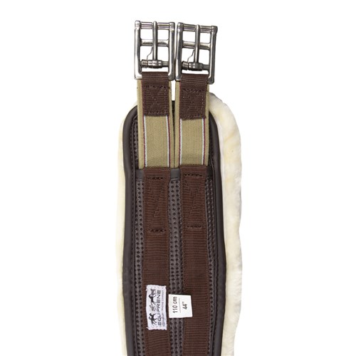 Equi-Prene Elastic Fleece Lined Jump Girth - Brown - Image 4