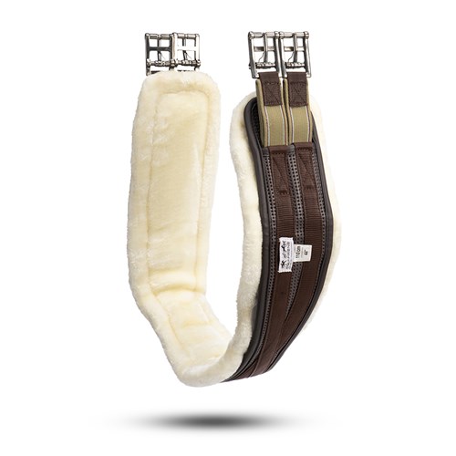 Equi-Prene Elastic Fleece Lined Jump Girth - Brown - Image 6