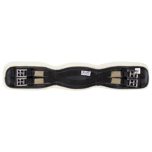 Equi-Prene Elastic Fleece Lined Dressage Girth - Black - Image 4